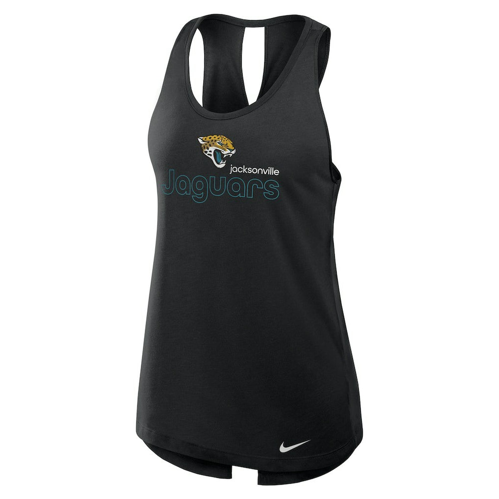 Jacksonville Jaguars Women's Open-Back Crisscross Dri-FIT Tank Top - Black - Nike