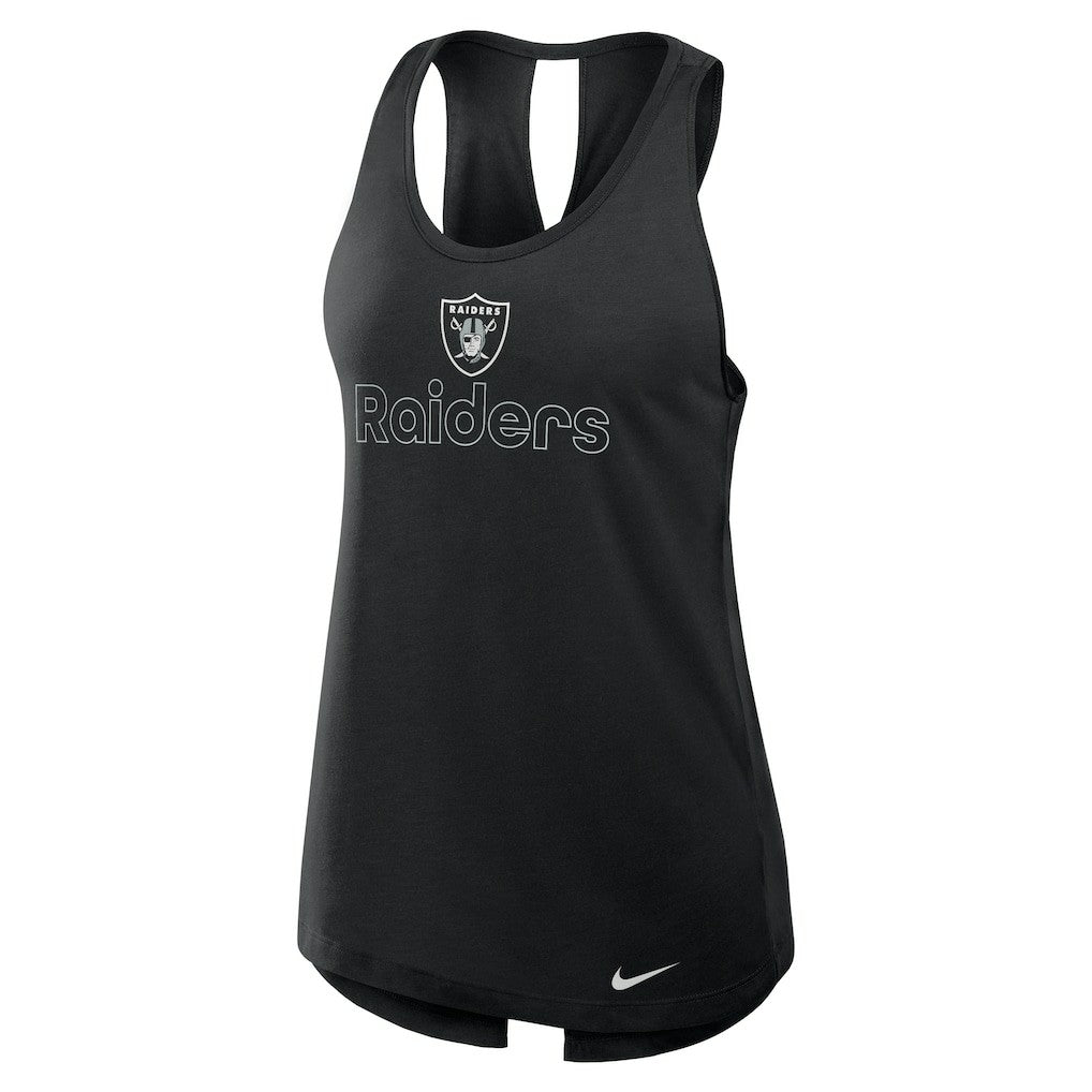 Las Vegas Raiders Women's Open-Back Crisscross Dri-FIT Tank Top - Black - Nike