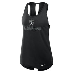 Las Vegas Raiders Women's Open-Back Crisscross Dri-FIT Tank Top - Black - Nike