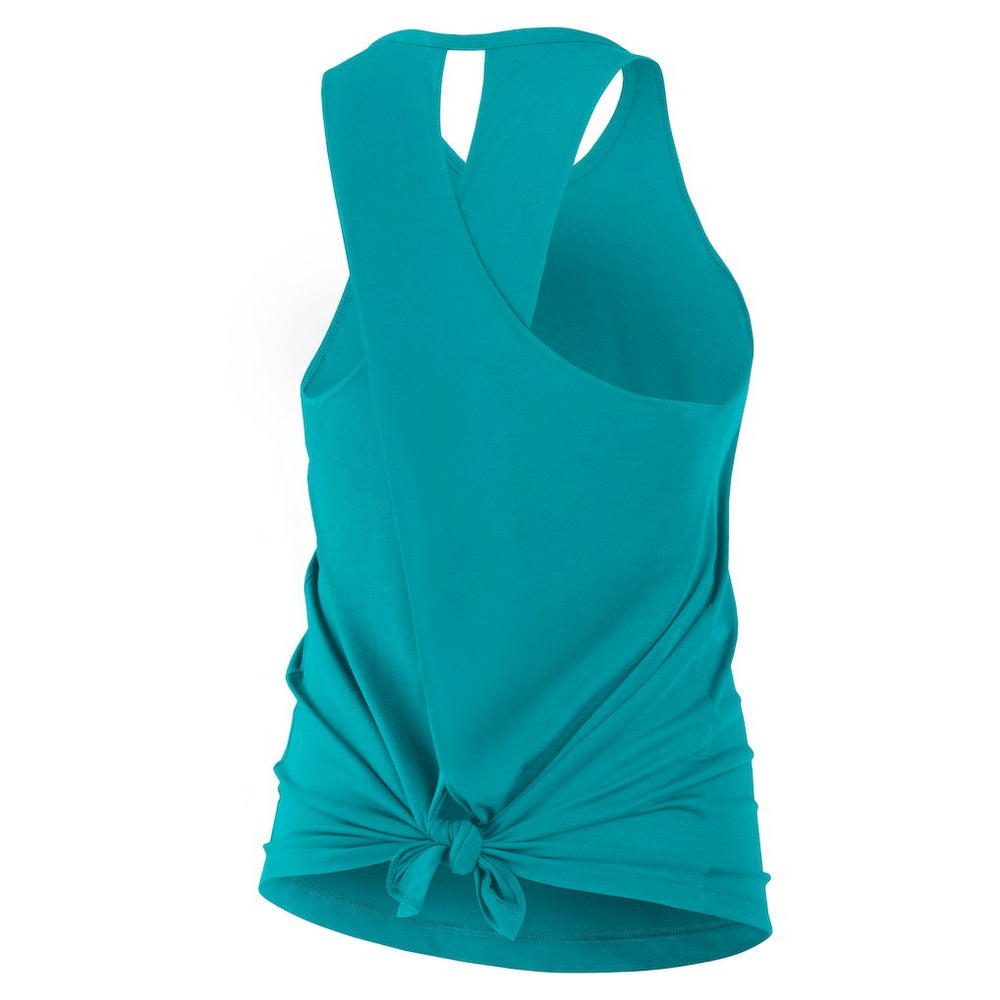 Miami Dolphins Women's Open-Back Crisscross Dri-FIT Tank Top - Aqua - Nike