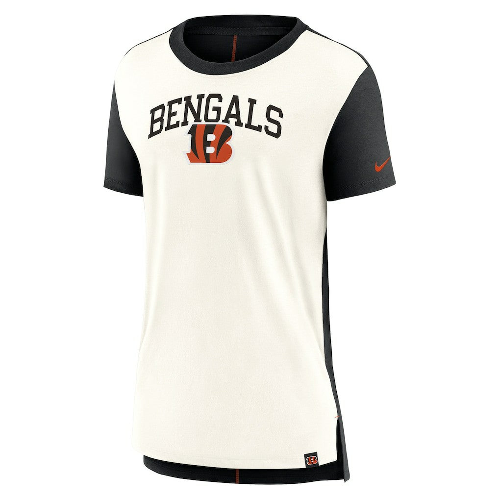 Cincinnati Bengals Women's Wordmark Tri-Blend T-Shirt - Cream/Black - Nike