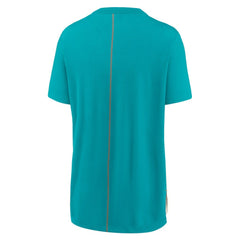 Miami Dolphins Women's Wordmark Tri-Blend T-Shirt - Cream/Aqua - Nike