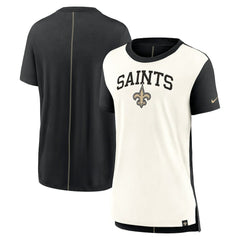 New Orleans Saints Women's Wordmark Tri-Blend T-Shirt - Cream/Black - Nike