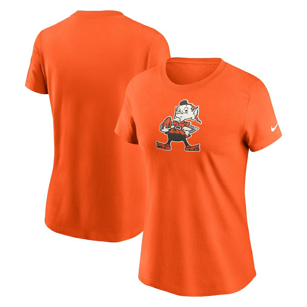 Cleveland Browns Women's Throwback Primary Logo T-Shirt - Orange - Nike