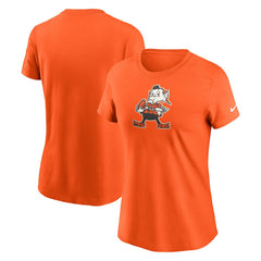 Cleveland Browns Women's Throwback Primary Logo T-Shirt - Orange - Nike