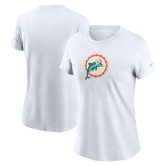 Miami Dolphins Women's Throwback Primary Logo T-Shirt - White - Nike