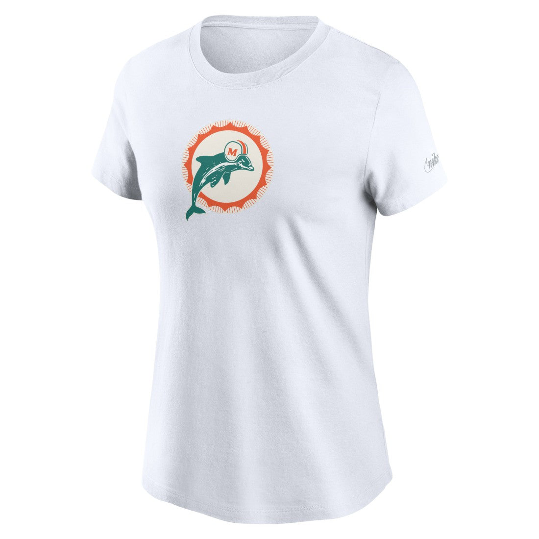 Miami Dolphins Women's Throwback Primary Logo T-Shirt - White - Nike