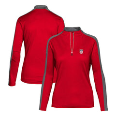 USMNT Levelwear Women's Quarter-Zip Pullover Top Red