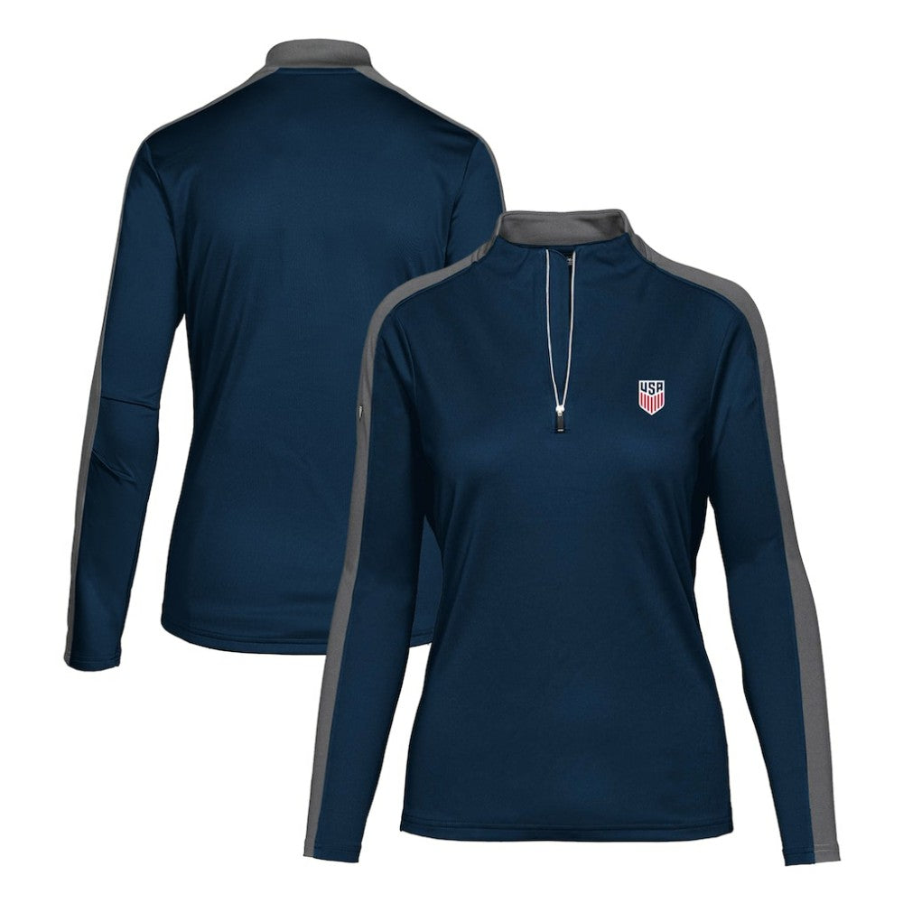 USMNT Levelwear Women's Quarter-Zip Pullover Top Navy