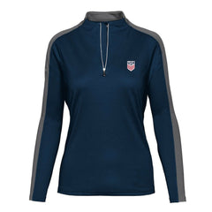 USMNT Levelwear Women's Quarter-Zip Pullover Top Navy