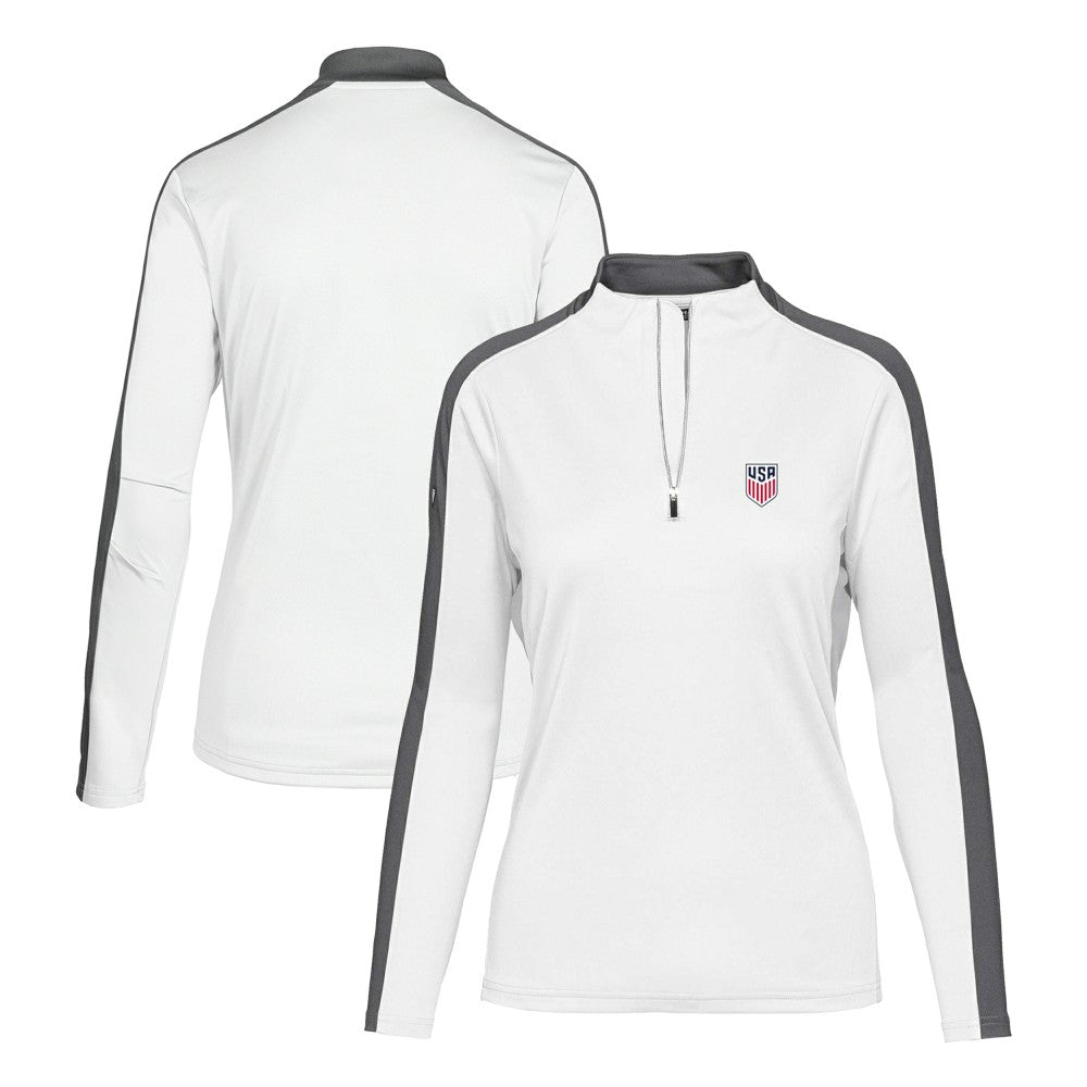 USMNT Levelwear Women's Quarter-Zip Pullover Top White