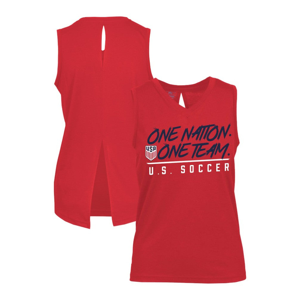 USMNT Levelwear Women's Paisley Chase V-Neck Tank Top Red