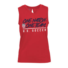 USMNT Levelwear Women's Paisley Chase V-Neck Tank Top Red