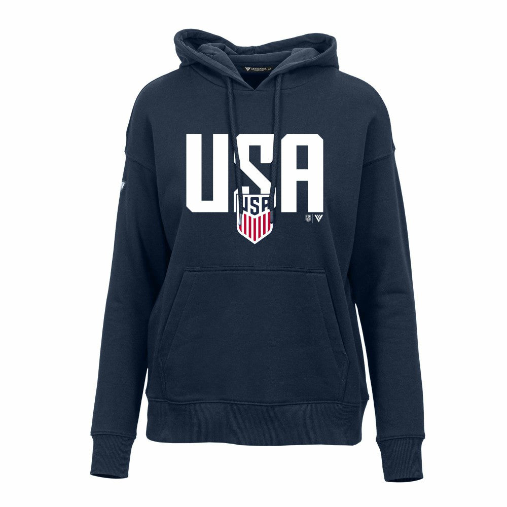 USMNT Levelwear Women's Podium Mascot Pullover Hoodie Navy