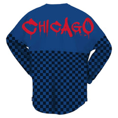 Chicago Cubs Fanatics Women's Checker Print Long Sleeve T-Shirt for sale