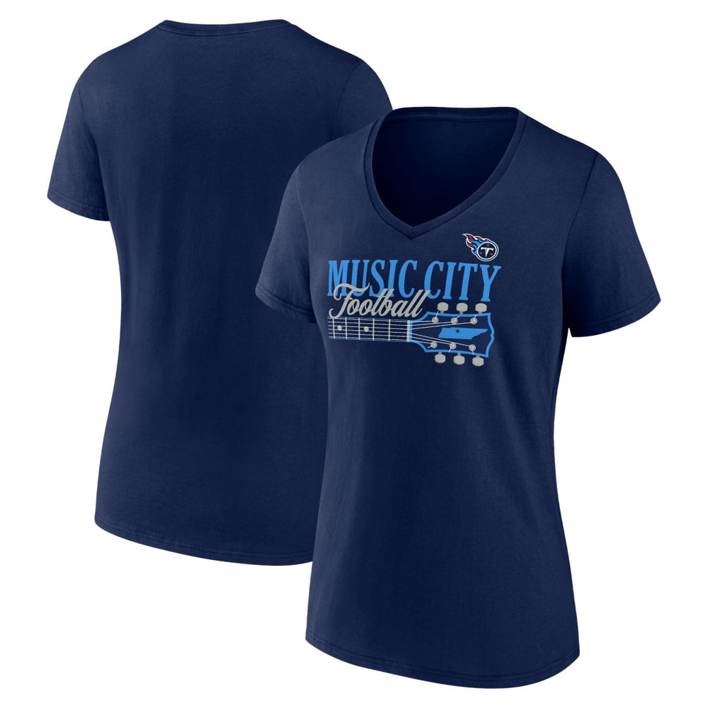 Tennessee Titans Women's Hometown Defensive Stand V-Neck T-Shirt - Navy - Fanatics