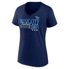 Tennessee Titans Women's Hometown Defensive Stand V-Neck T-Shirt - Navy - Fanatics