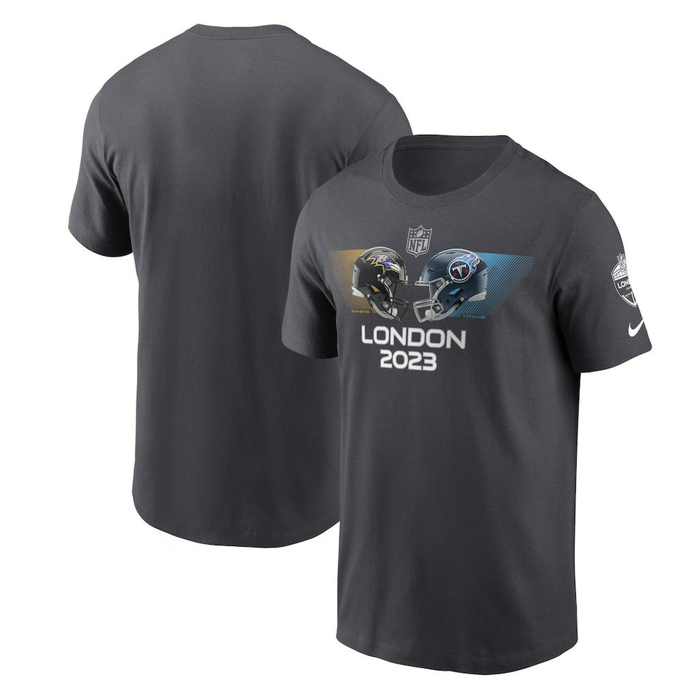 Baltimore Ravens vs. Tennessee Titans 2023 London Game Essential T-Shirt - Anthracite - Nike