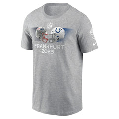 New England Patriots vs. Indianapolis Colts 2023 Frankfurt Game Essential T-Shirt - Heather Gray - Nike