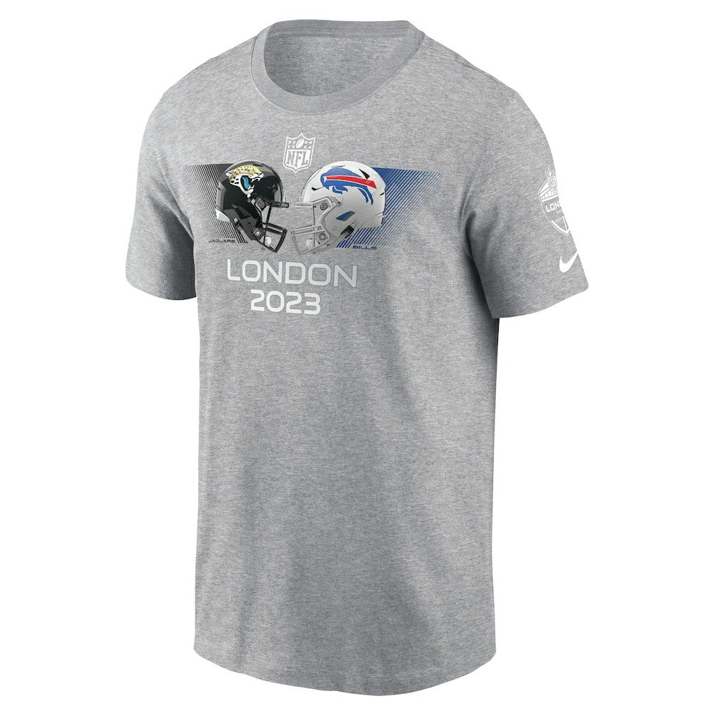 Jacksonville Jaguars vs. Buffalo Bills 2023 London Game T-Shirt - Heather Charcoal - Nike