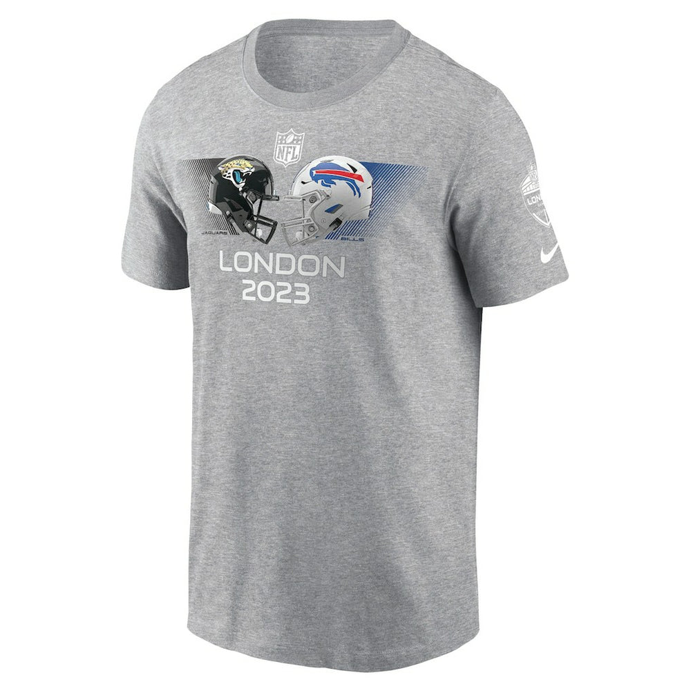 Jacksonville Jaguars vs. Buffalo Bills 2023 London Game T-Shirt - Heather Charcoal - Nike