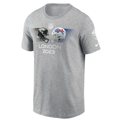 Jacksonville Jaguars vs. Buffalo Bills 2023 London Game T-Shirt - Heather Charcoal - Nike