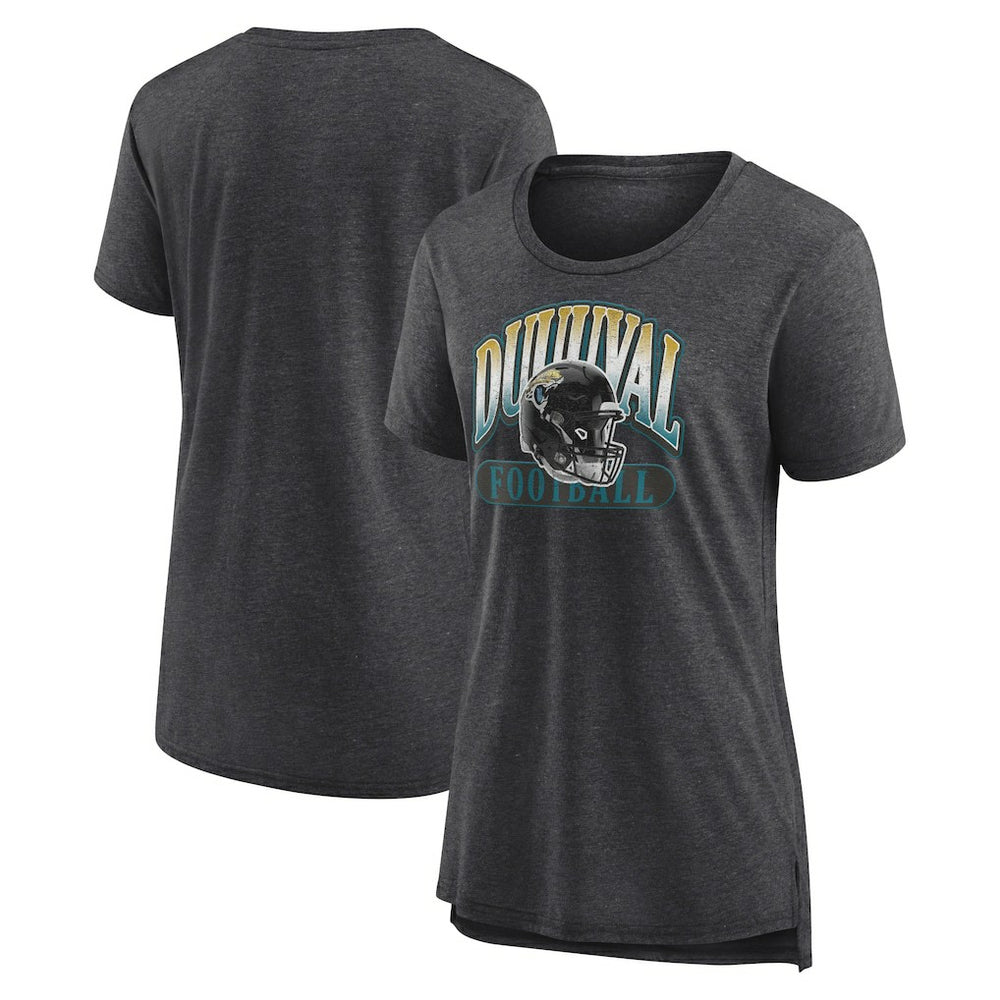 Jacksonville Jaguars Women's Our Pastime Tri-Blend T-Shirt - Heather Charcoal - Fanatics