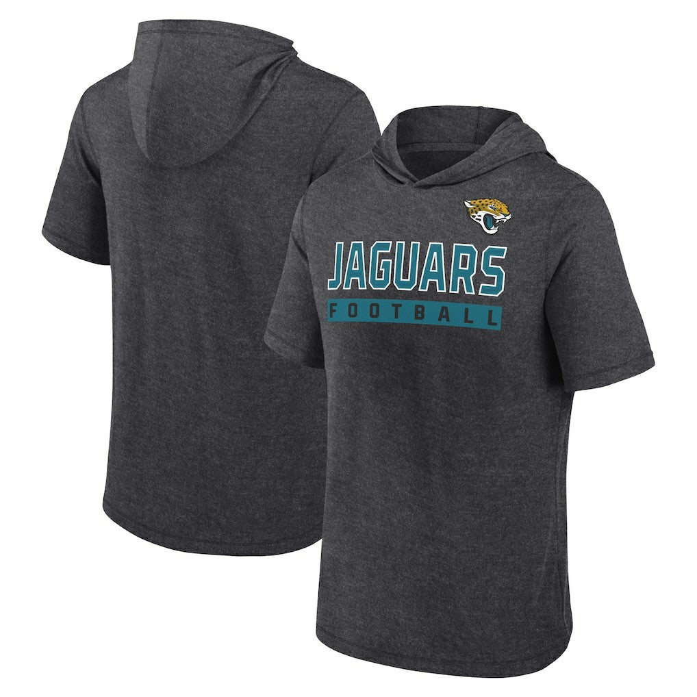 Jacksonville Jaguars Push Short Sleeve Pullover Hoodie - Heather Charcoal - Fanatics