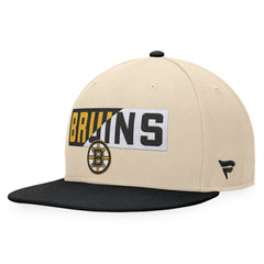 Boston Bruins Fanatics Goalaso Snapback Hat - Cream/Black | Fanatics discount
