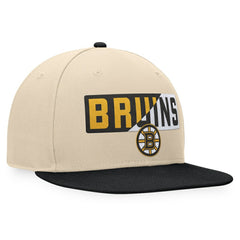 Boston Bruins Fanatics Goalaso Snapback Hat - Cream/Black | Fanatics discount