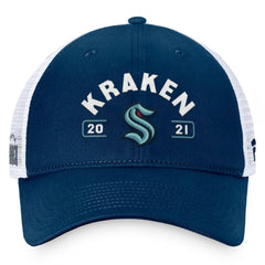 Seattle Kraken Fanatics Free Kick Trucker Adjustable Hat - Deep Sea Blue/White | Fanatics online
