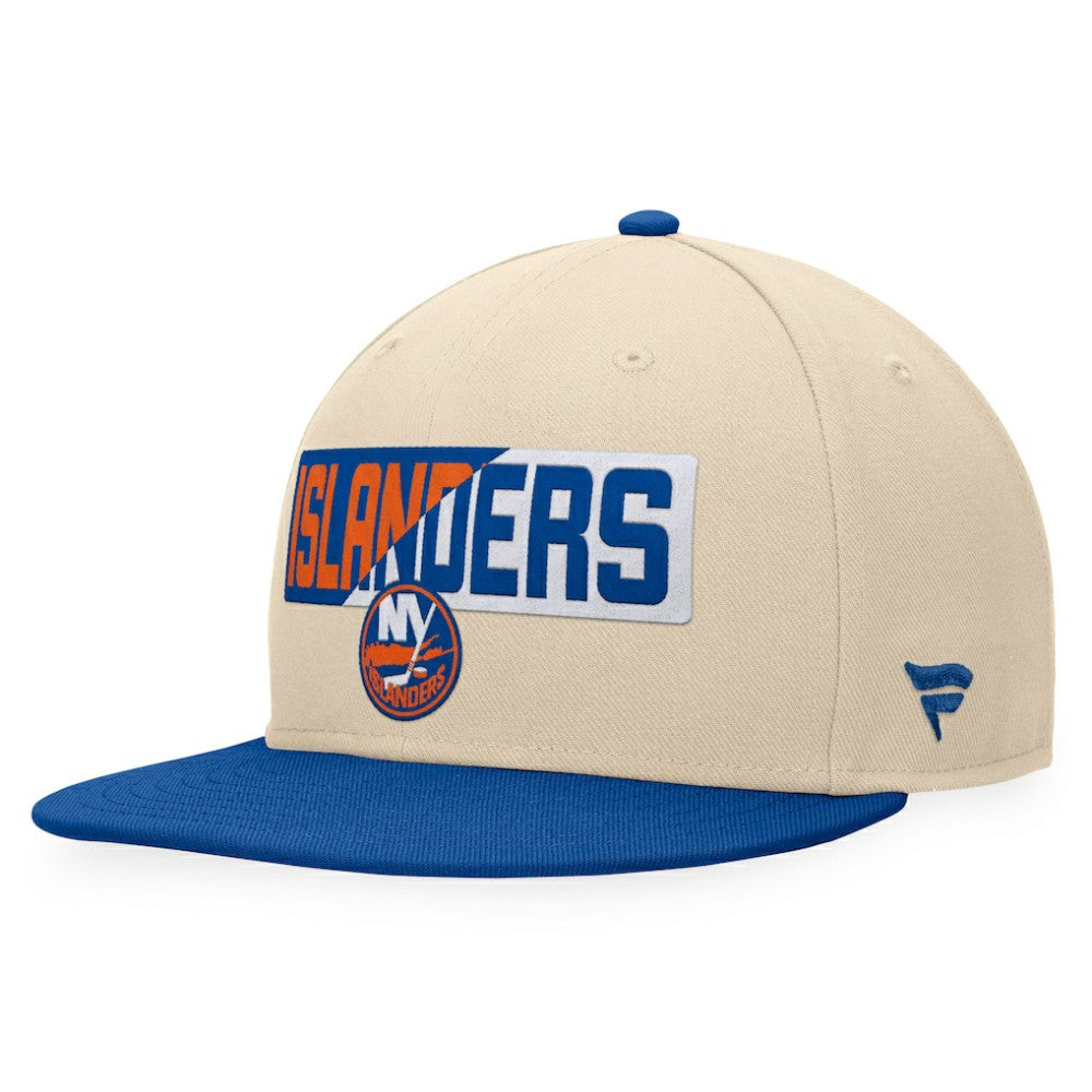 New York Islanders Fanatics Goalaso Snapback Hat - Cream/Royal | Fanatics sale