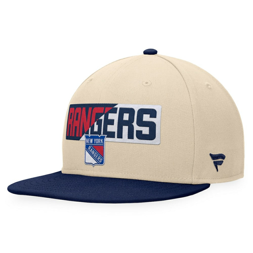 New York Rangers Fanatics Goalaso Snapback Hat - Cream/Navy | Fanatics online