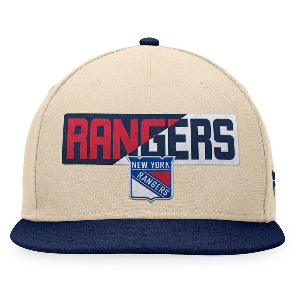 New York Rangers Fanatics Goalaso Snapback Hat - Cream/Navy | Fanatics online