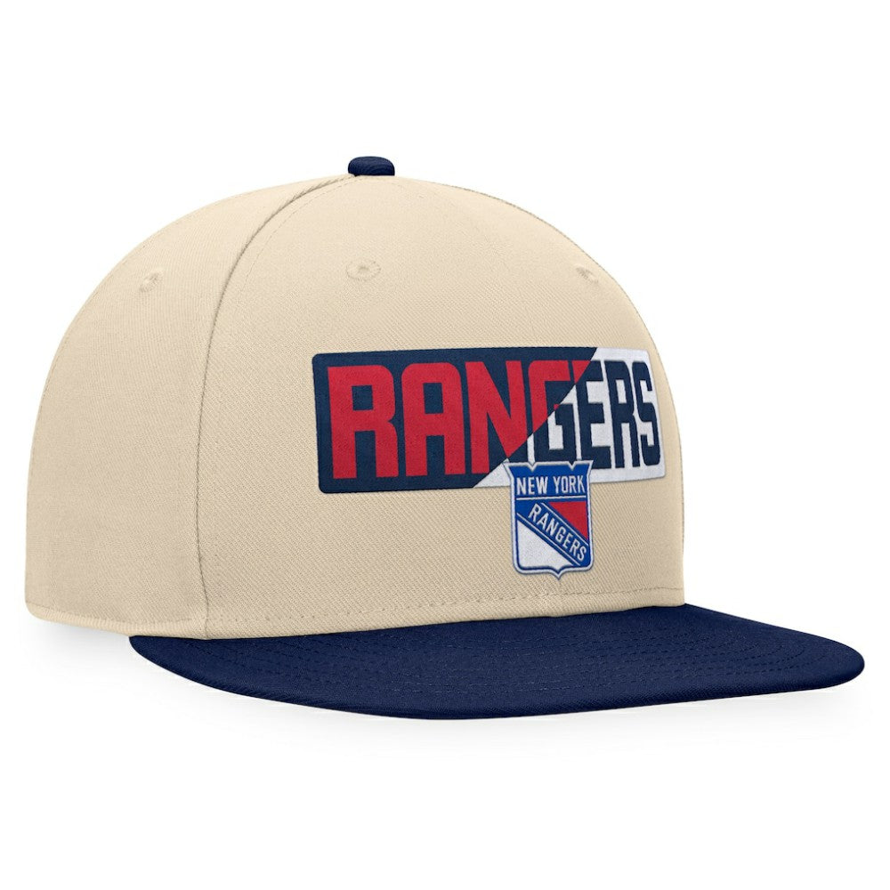 New York Rangers Fanatics Goalaso Snapback Hat - Cream/Navy | Fanatics online