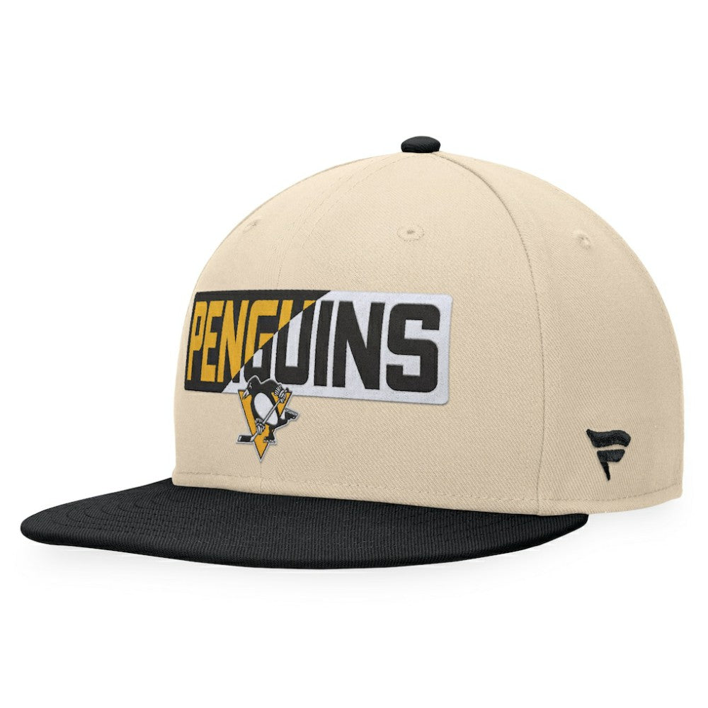 Pittsburgh Penguins Fanatics Goalaso Snapback Hat - Cream/Black | Fanatics discount