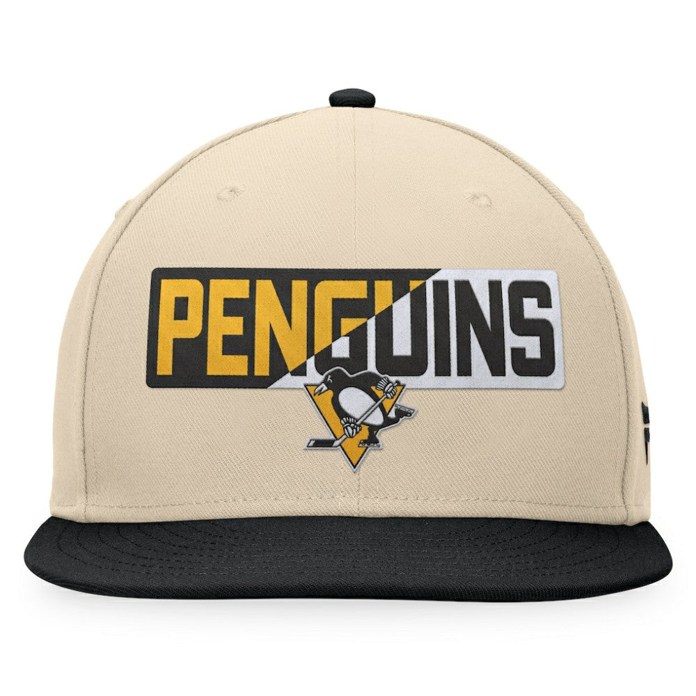 Pittsburgh Penguins Fanatics Goalaso Snapback Hat - Cream/Black | Fanatics discount