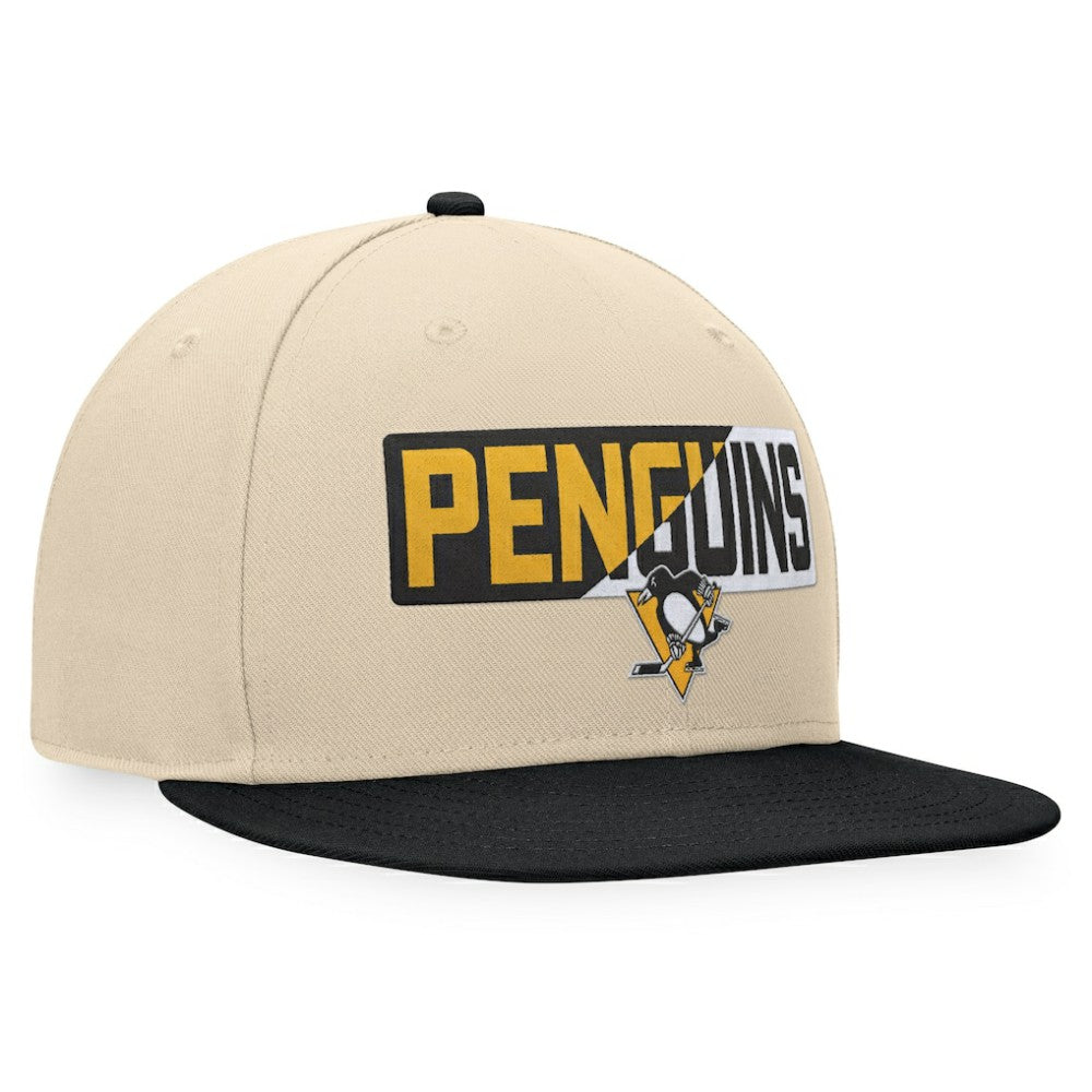 Pittsburgh Penguins Fanatics Goalaso Snapback Hat - Cream/Black | Fanatics discount