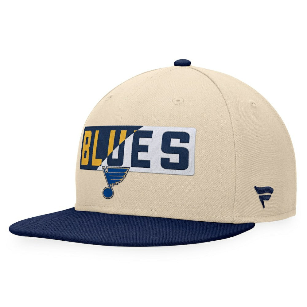 St. Louis Blues Fanatics Goalaso Snapback Hat - Cream/Navy | Fanatics on sale