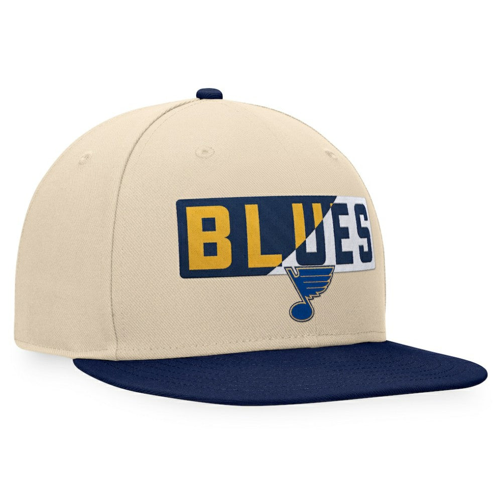 St. Louis Blues Fanatics Goalaso Snapback Hat - Cream/Navy | Fanatics on sale