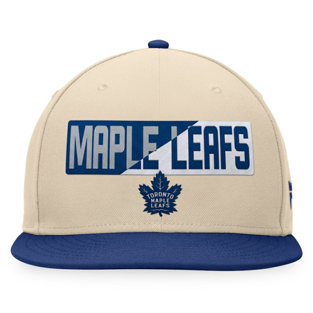 Toronto Maple Leafs Fanatics Goalaso Snapback Hat - Cream/Blue | Fanatics Clearance