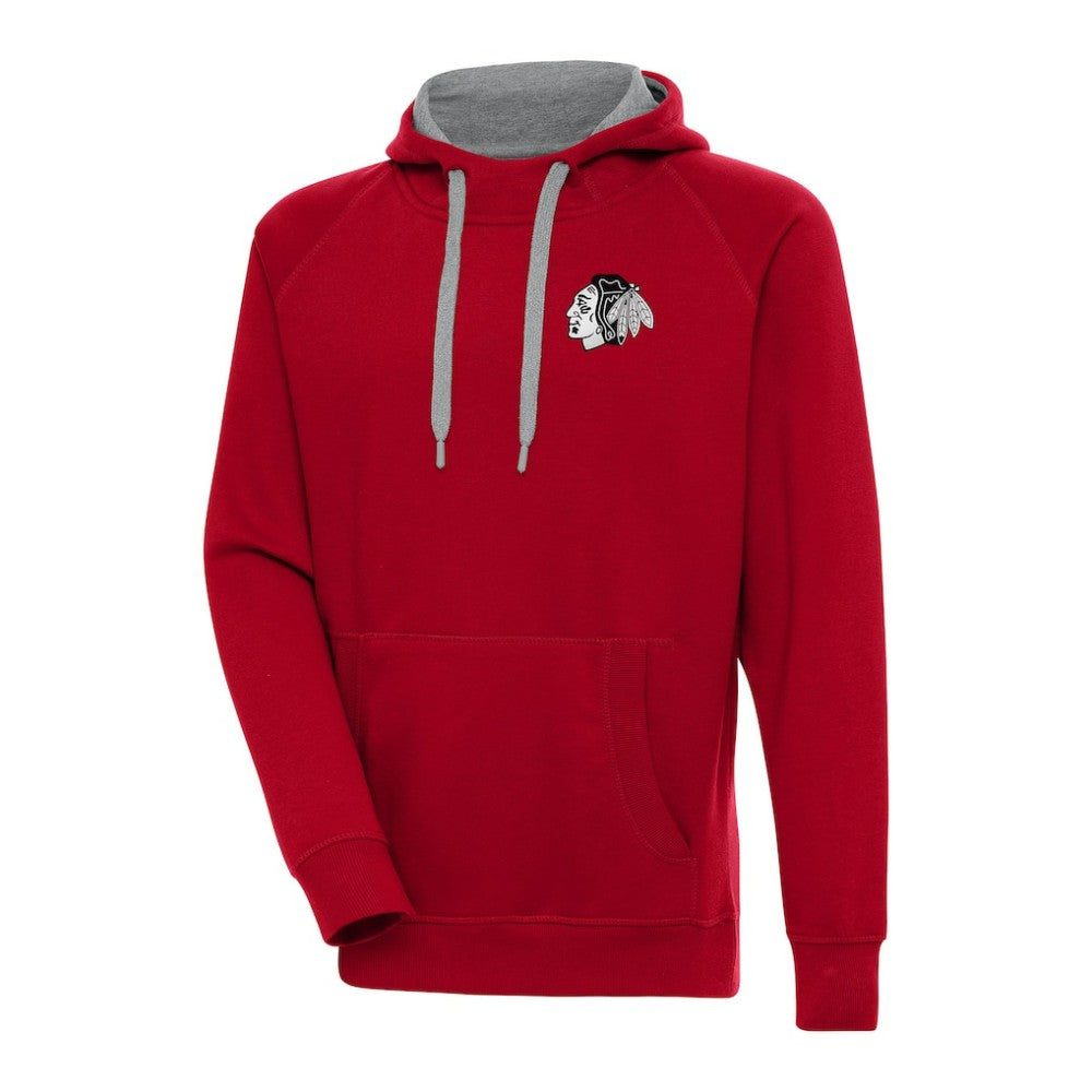 Chicago Blackhawks Antigua Metallic Logo Victory Pullover Hoodie - Red | NHL online