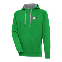 Dallas Stars Antigua Metallic Logo Victory Pullover Hoodie - Kelly Green | NHL Clearance