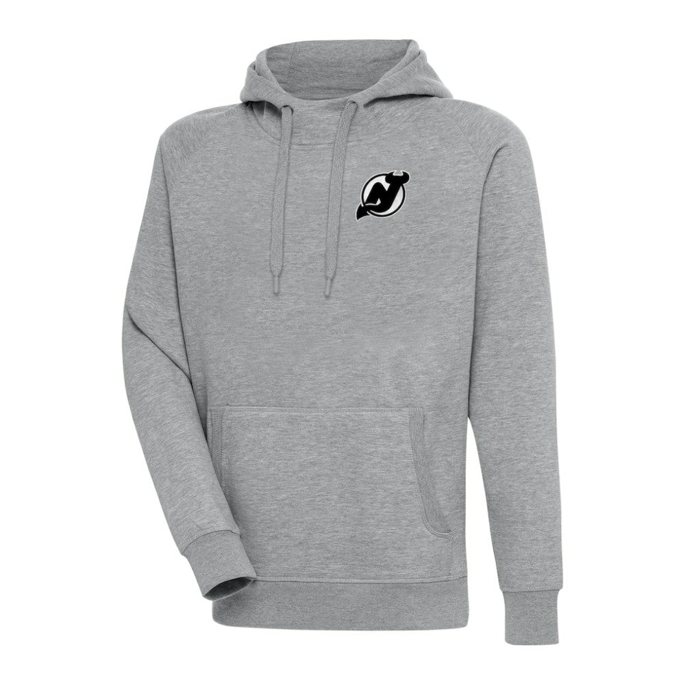 New Jersey Devils Antigua Metallic Logo Victory Pullover Hoodie - Heather Gray | NHL sale