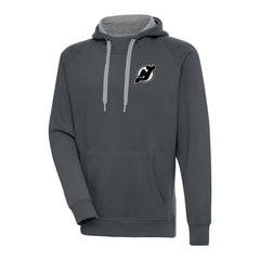 New Jersey Devils Antigua Metallic Logo Victory Pullover Hoodie - Charcoal | NHL on sale