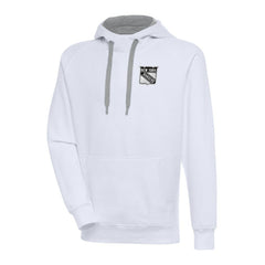 New York Rangers Antigua Metallic Logo Victory Pullover Hoodie - White | NHL on sale