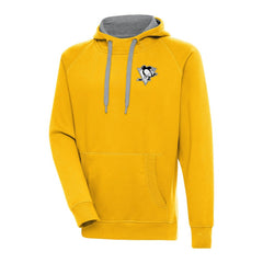 Pittsburgh Penguins Antigua Metallic Logo Victory Pullover Hoodie - Gold | NHL discount