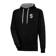 Seattle Kraken Antigua Metallic Logo Victory Pullover Hoodie - Black | NHL discount