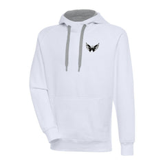 Washington Capitals Antigua Metallic Logo Victory Pullover Hoodie - White | NHL Clearance