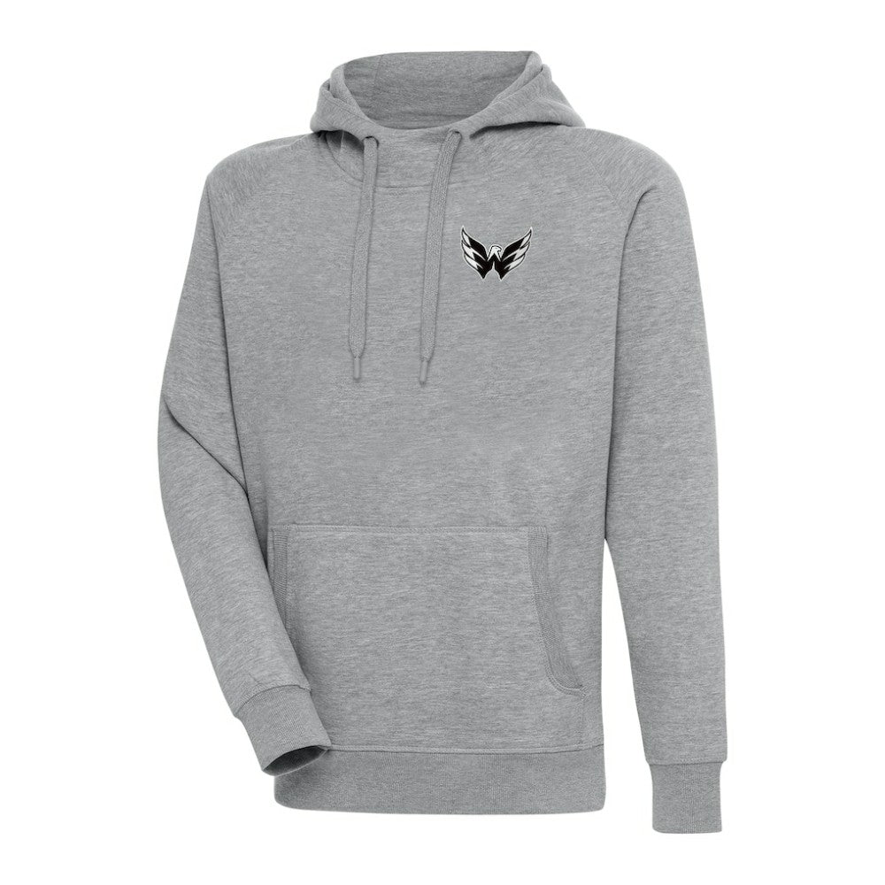Washington Capitals Antigua Metallic Logo Victory Pullover Hoodie - Heather Gray | NHL on sale